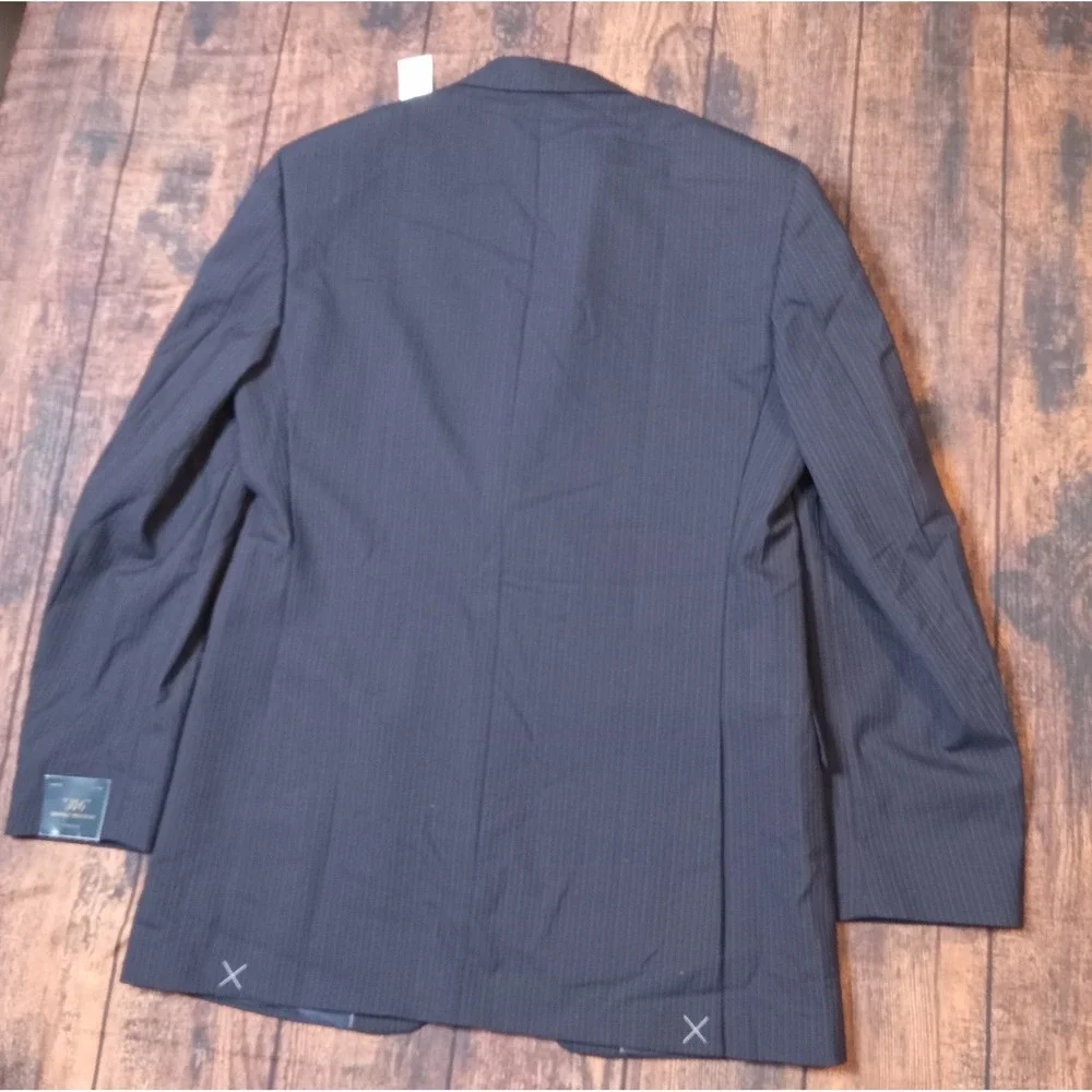 Brooks Brothers 346 Stretch 100% Wool Blazer‎ 40L Navy Pinstripe